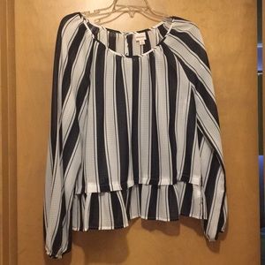 Navy and white blouse